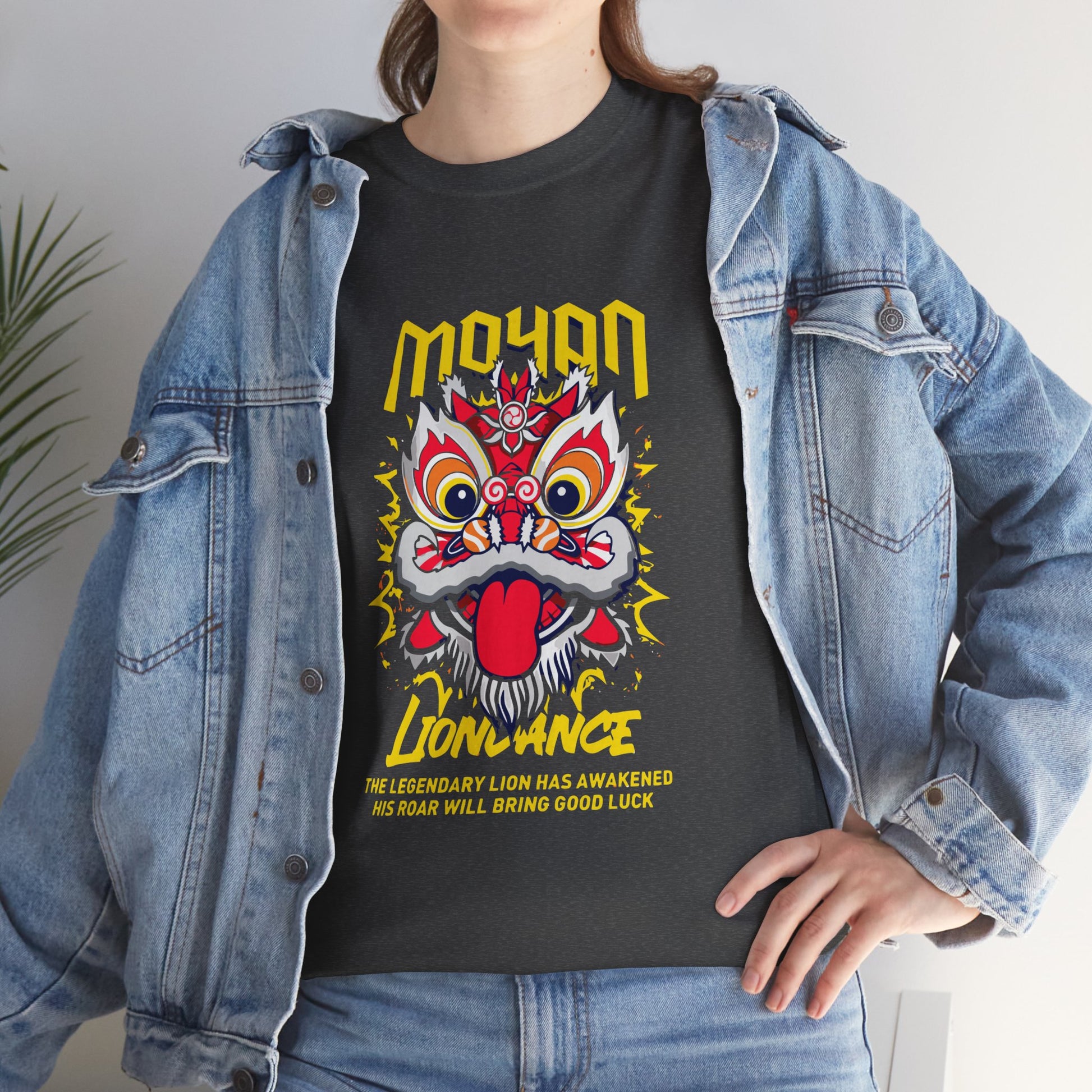 Lion Dance T-Shirt — 'Moyan' Colorful Chinese Lion Mask Graphic Tee Printify