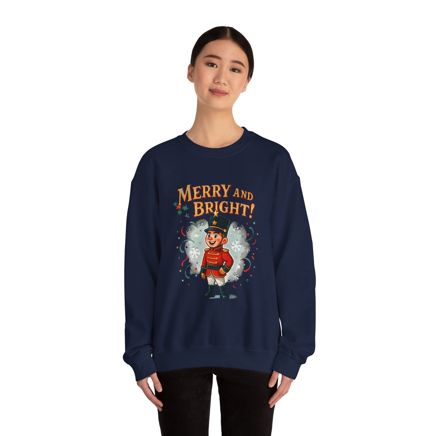 Merry and Bright Nutcracker Sweatshirt — Vintage Holiday Crewneck