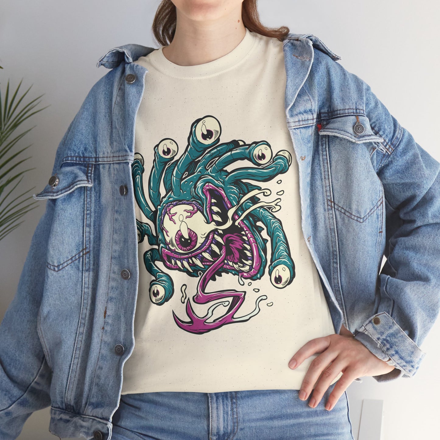 Eye Monster Graphic Tee — Retro Horror Tentacle Skull Shirt Printify
