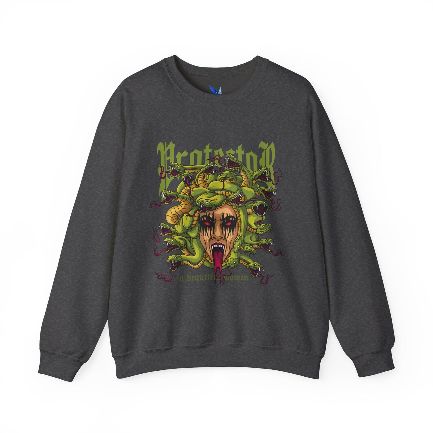 Medusa Graphic Sweatshirt — 'Protestor' Horror Myth Printify