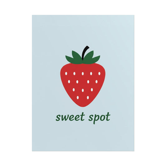 Strawberry "Sweet Spot" Rolled Poster – Cute Kitchen Wall Art Printify