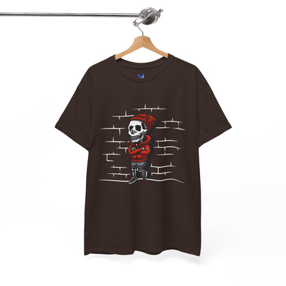 Skeleton Against the Wall T-Shirt Printify