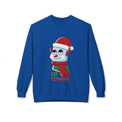 Elf Esteem Crewneck Sweatshirt — Funny Retro Holiday Christmas Sweater Printify