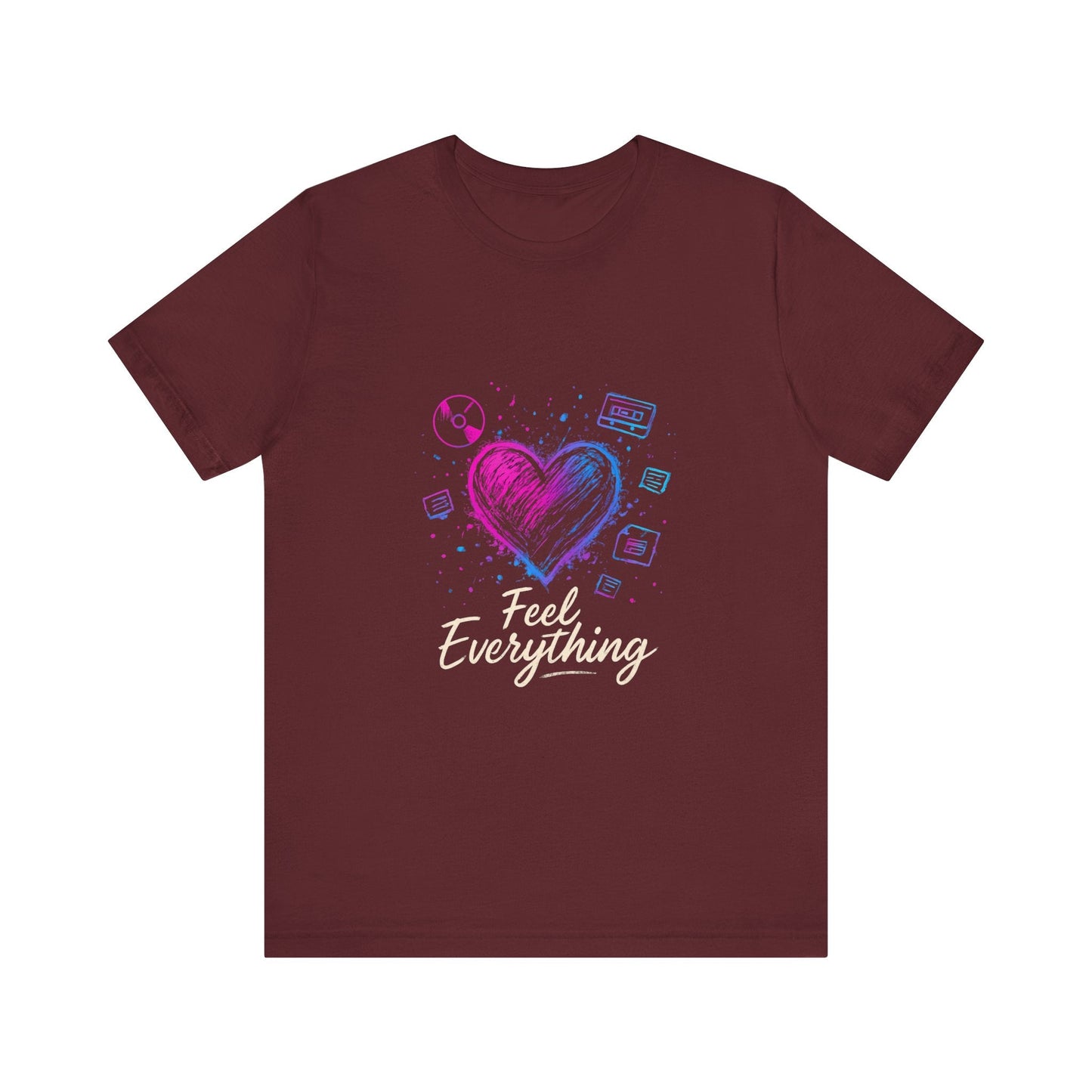 Heart Sketch Tee – Pastel Watercolor Heart "Everything" Graphic T-Shirt Printify