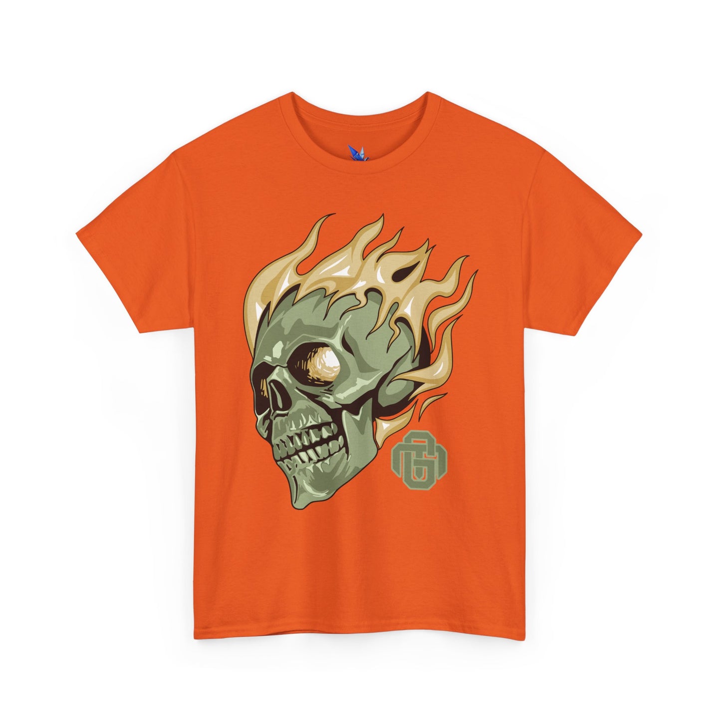 Flaming Green Skull Tee — Edgy Horror Graphic T-Shirt Printify