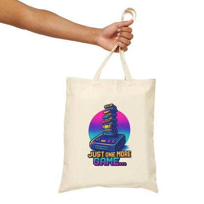 Retro Gamer Tote Bag — "Just One More Game" Canvas Tote Printify