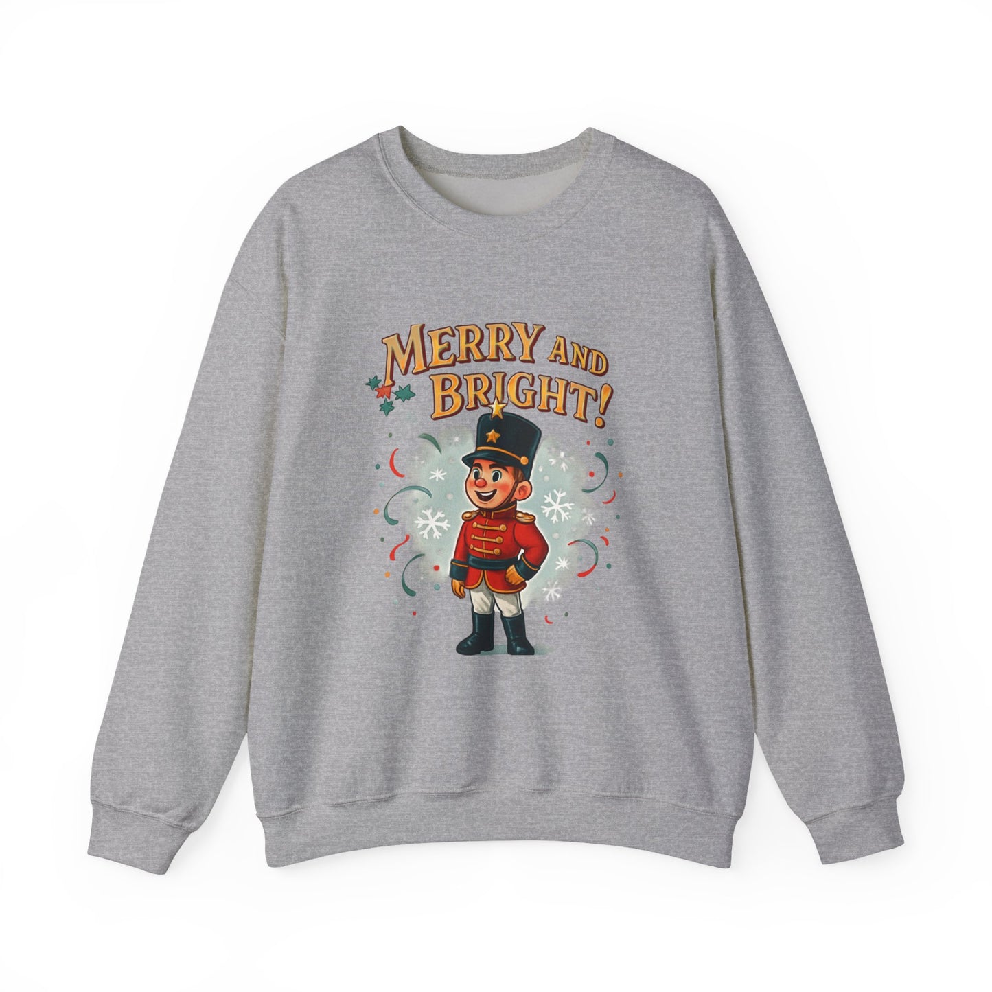 Merry and Bright Nutcracker Sweatshirt — Vintage Holiday Crewneck