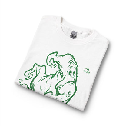 Ghostly Sneeze Long Sleeve T-Shirt — Playful Green Cartoon Spirit Design Printify