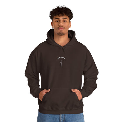 Sword Crest Hoodie — Gothic Floral Sword Graphic Printify