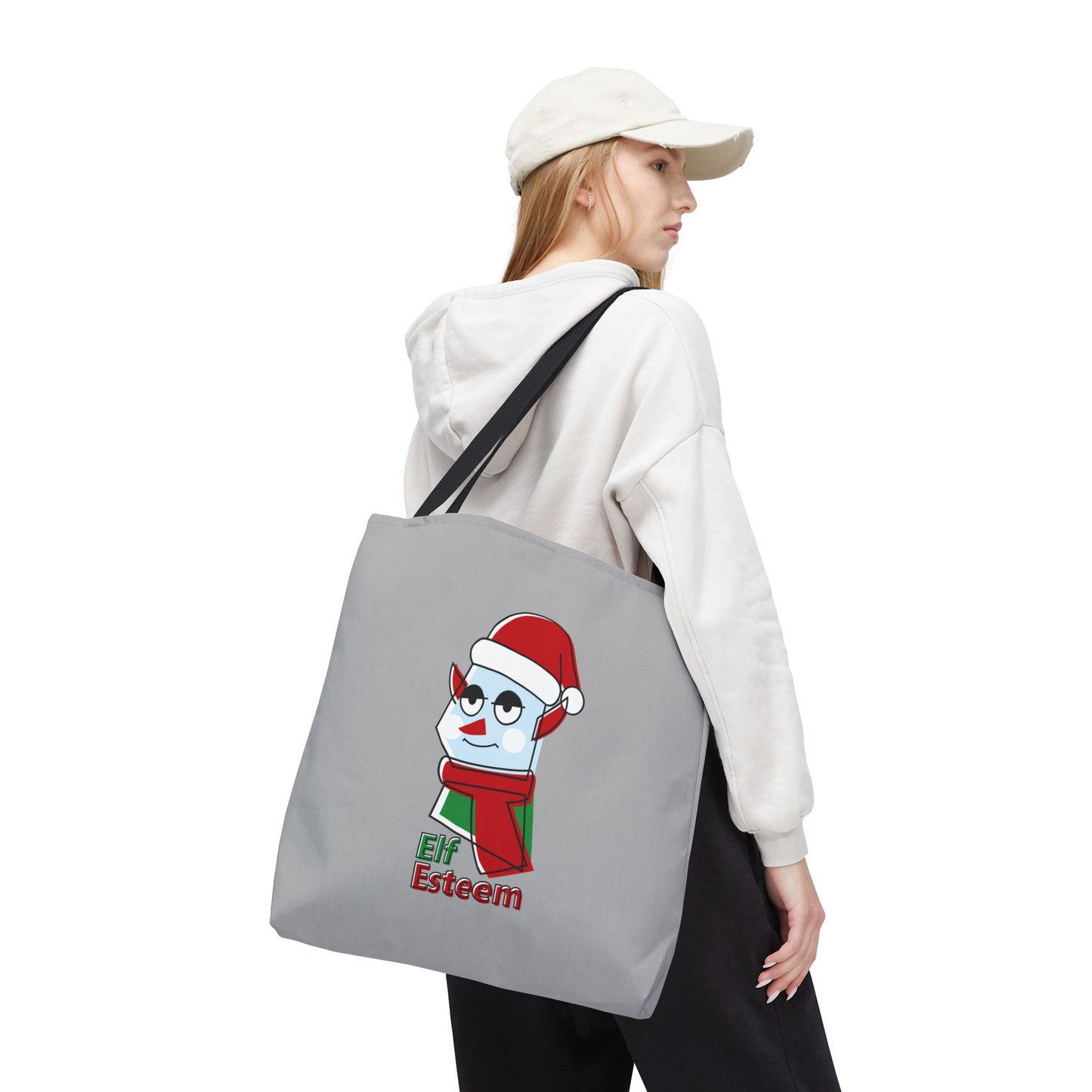 Elf Esteem Christmas Tote Bag – Cute Santa Elf Holiday Tote Printify