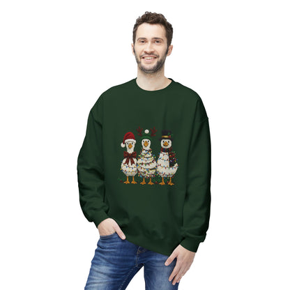 Christmas Duck Family Sweatshirt — Festive Holiday Trio Crewneck Printify