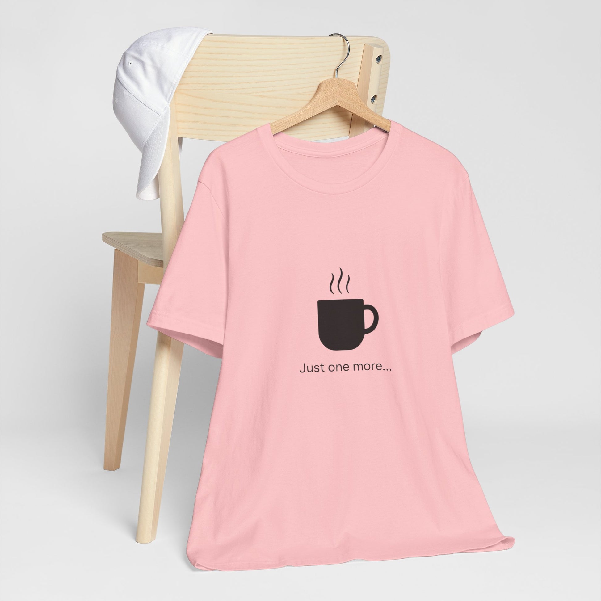 Coffee Tee — "Just One More..." Minimalist Coffee T-Shirt