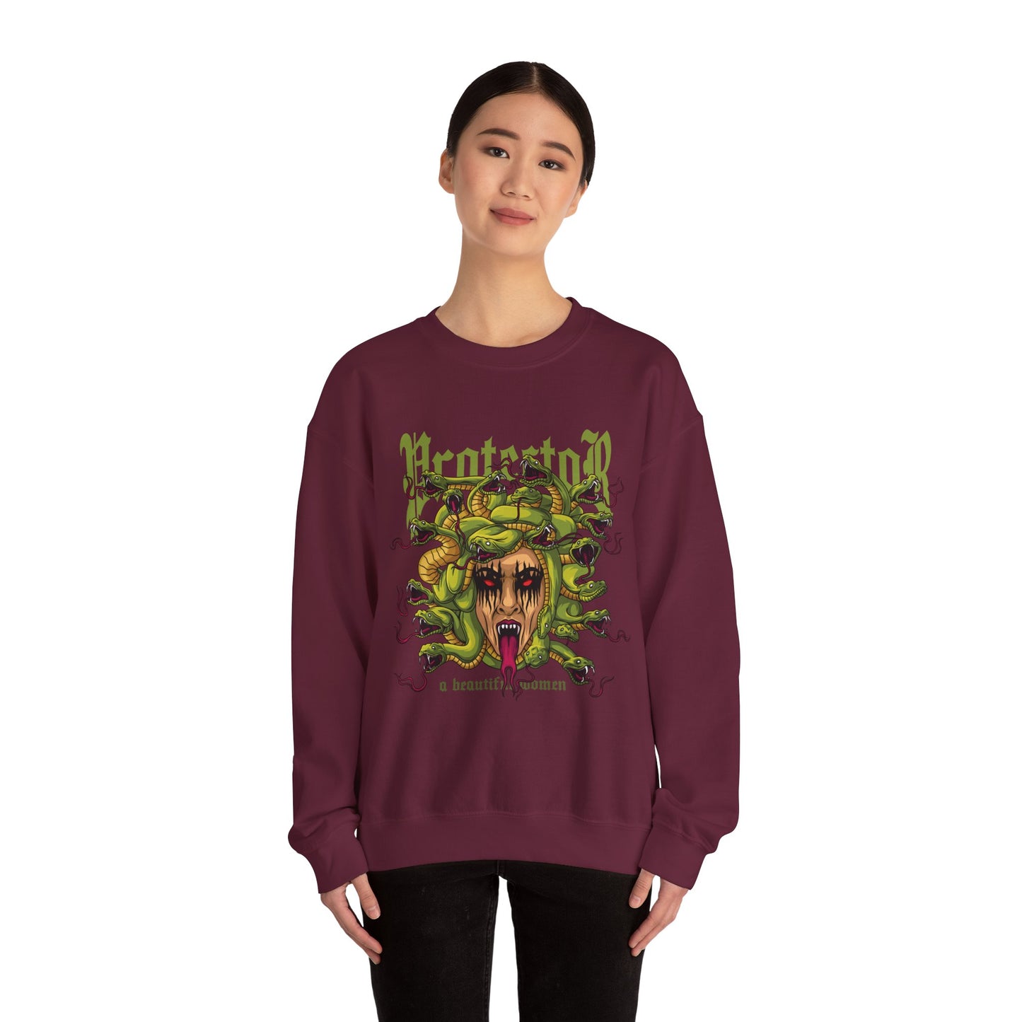 Medusa Graphic Sweatshirt — 'Protestor' Horror Myth Printify