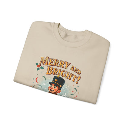 Merry and Bright Nutcracker Sweatshirt — Vintage Holiday Crewneck