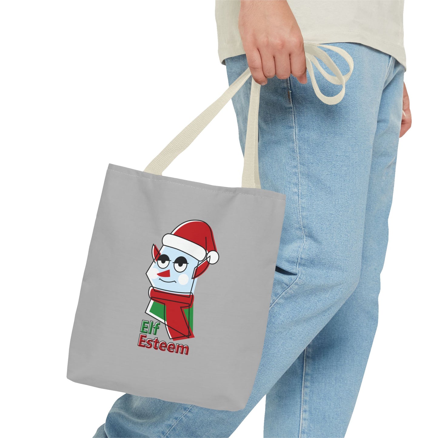 Elf Esteem Christmas Tote Bag – Cute Santa Elf Holiday Tote Printify