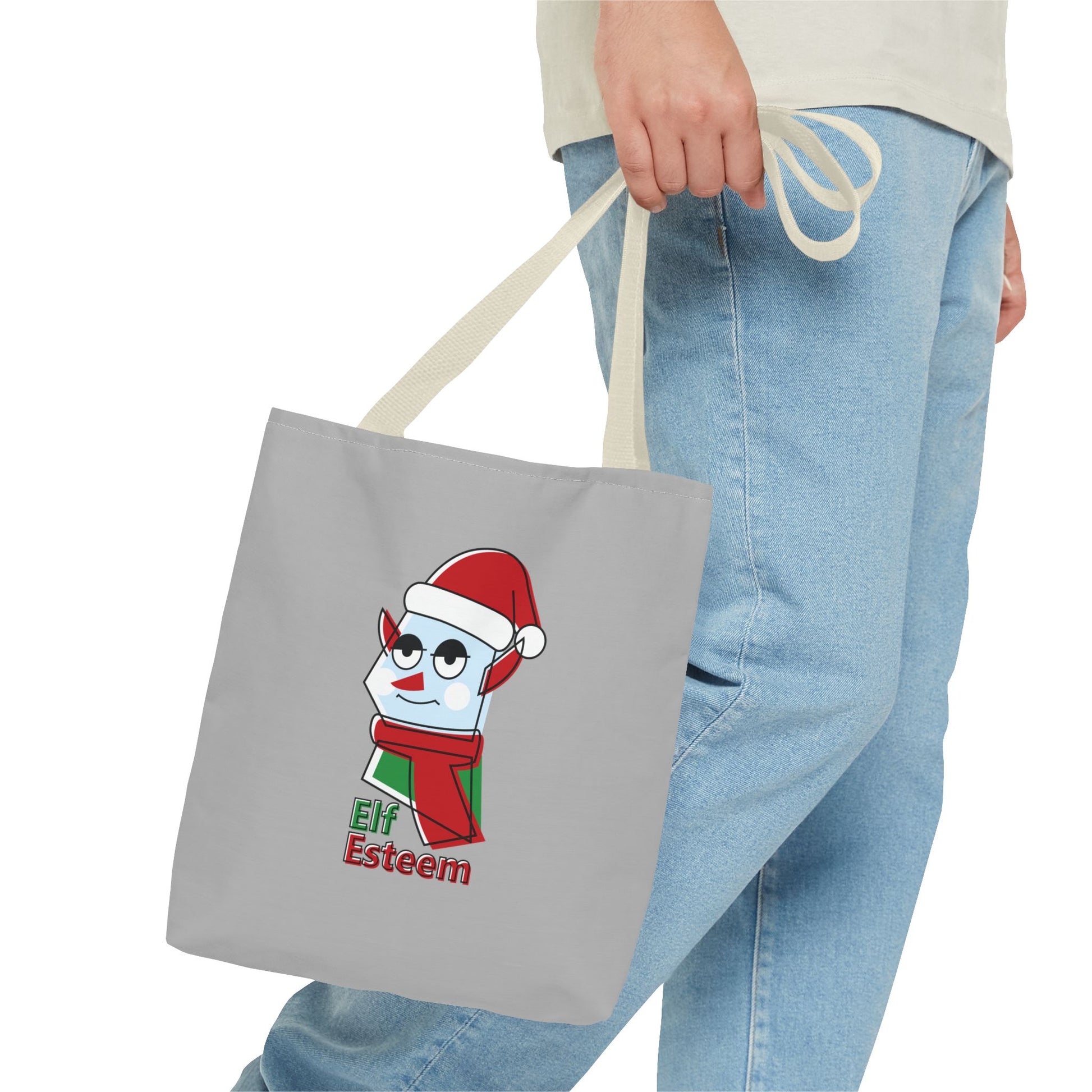 Elf Esteem Christmas Tote Bag – Cute Santa Elf Holiday Tote Printify
