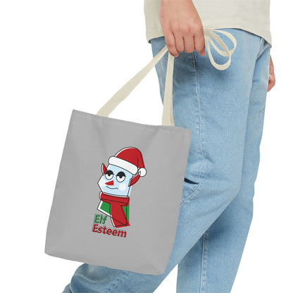 Elf Esteem Christmas Tote Bag – Cute Santa Elf Holiday Tote Printify