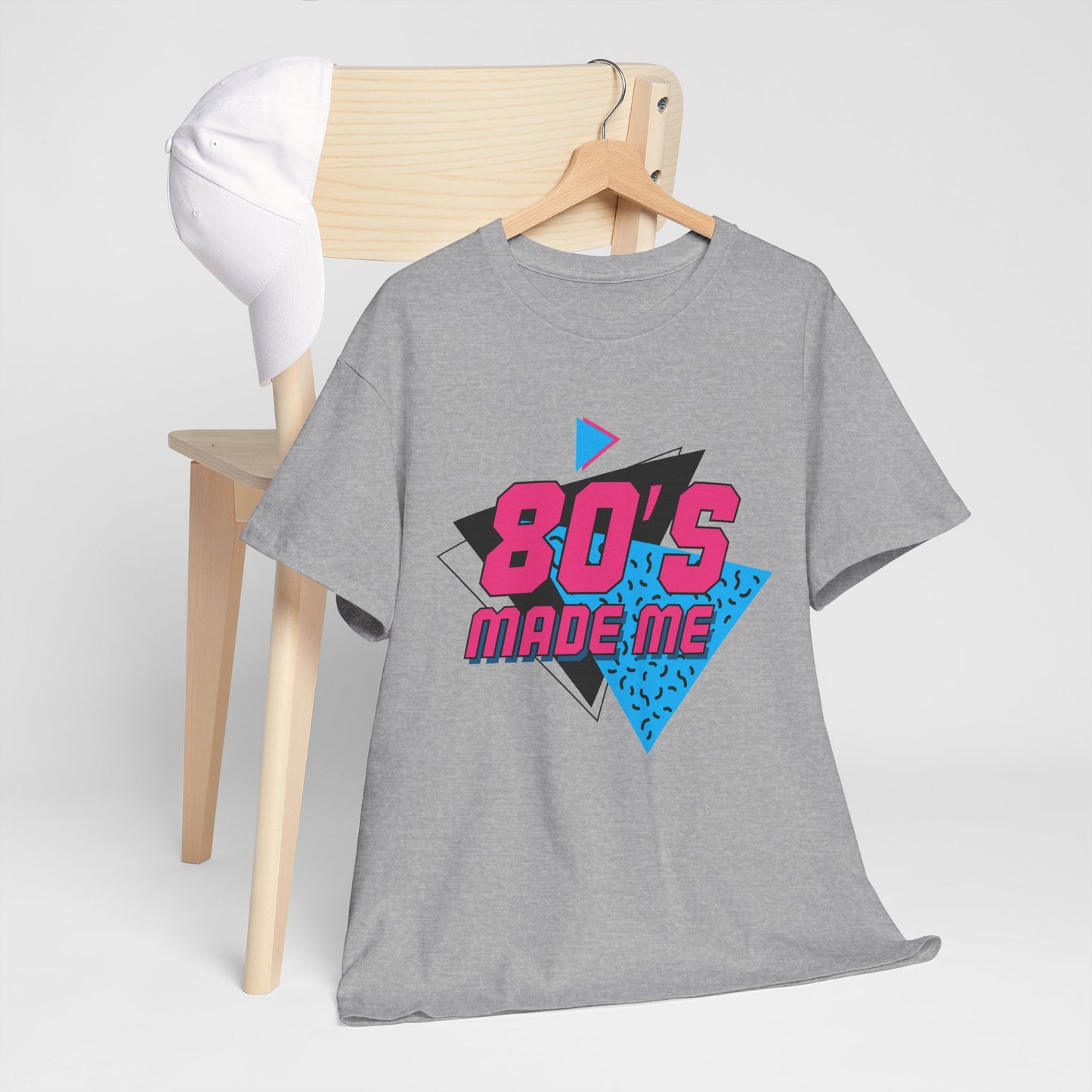 80's Made Me T-Shirt — Retro 1980s Neon Vintage Graphic Tee Printify