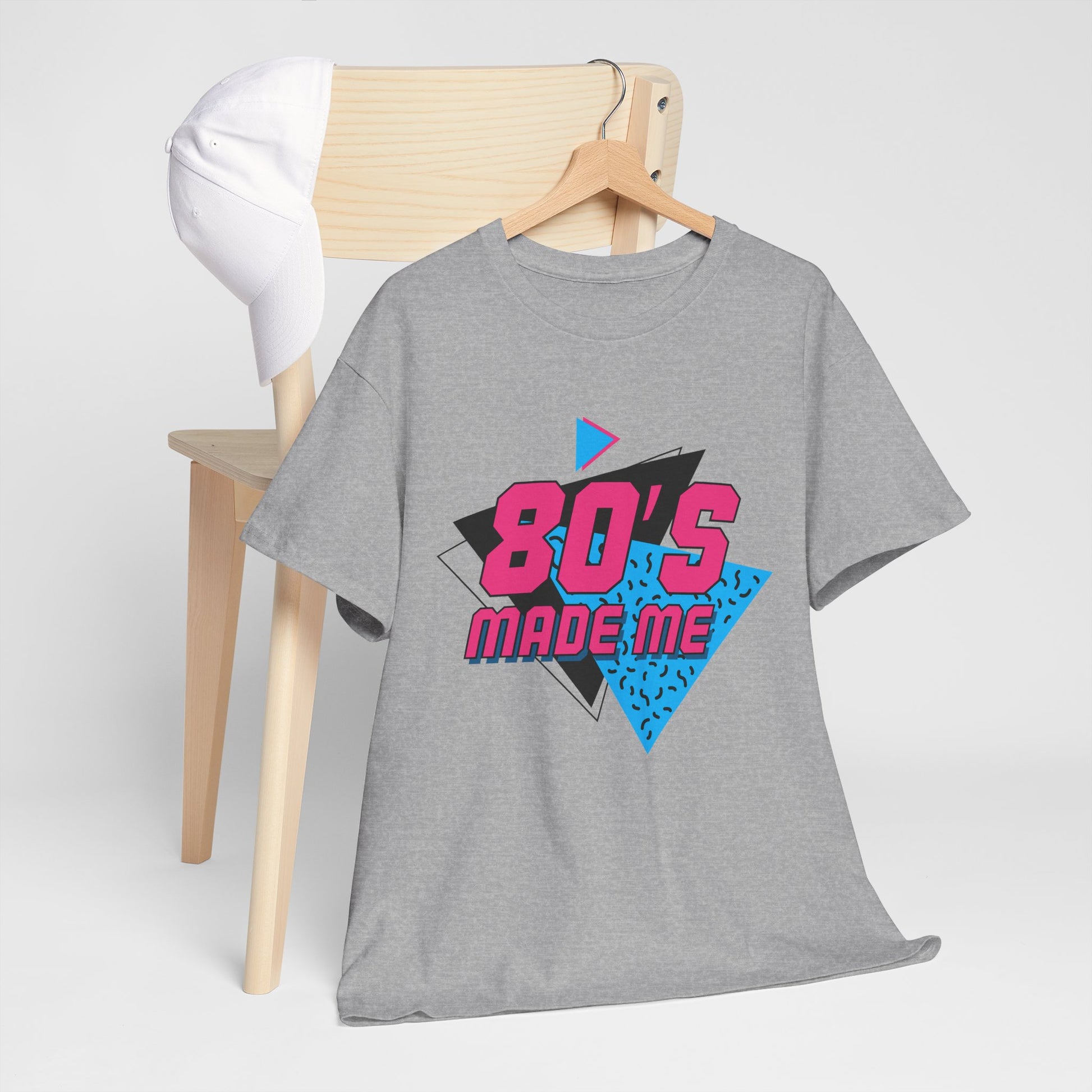 80's Made Me T-Shirt — Retro 1980s Neon Vintage Graphic Tee Printify