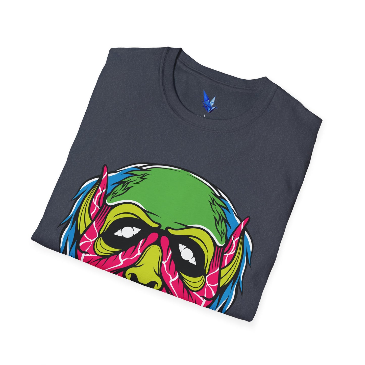 Horror Neon Zombie Skull T-Shirt Printify