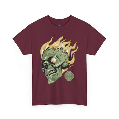 Flaming Green Skull Tee — Edgy Horror Graphic T-Shirt Printify
