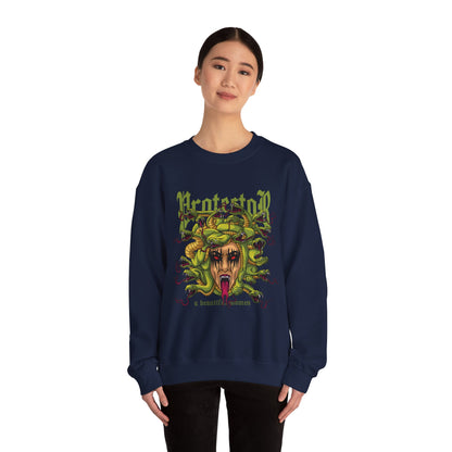Medusa Graphic Sweatshirt — 'Protestor' Horror Myth Printify