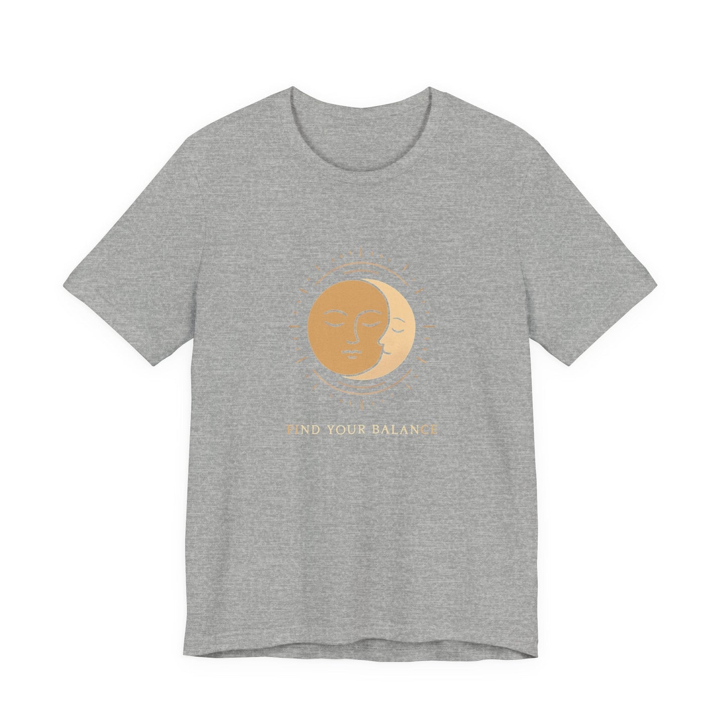 Sun & Moon Minimalist Tee — Celestial Face Graphic T-Shirt Printify