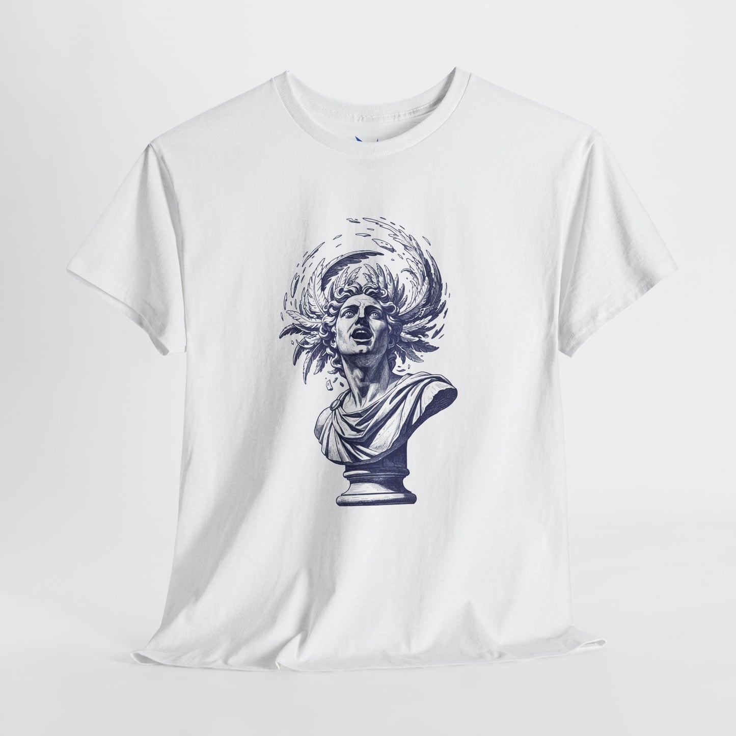 Classical Storm Bust Tee — Artistic Antique Statue Graphic T-Shirt Printify