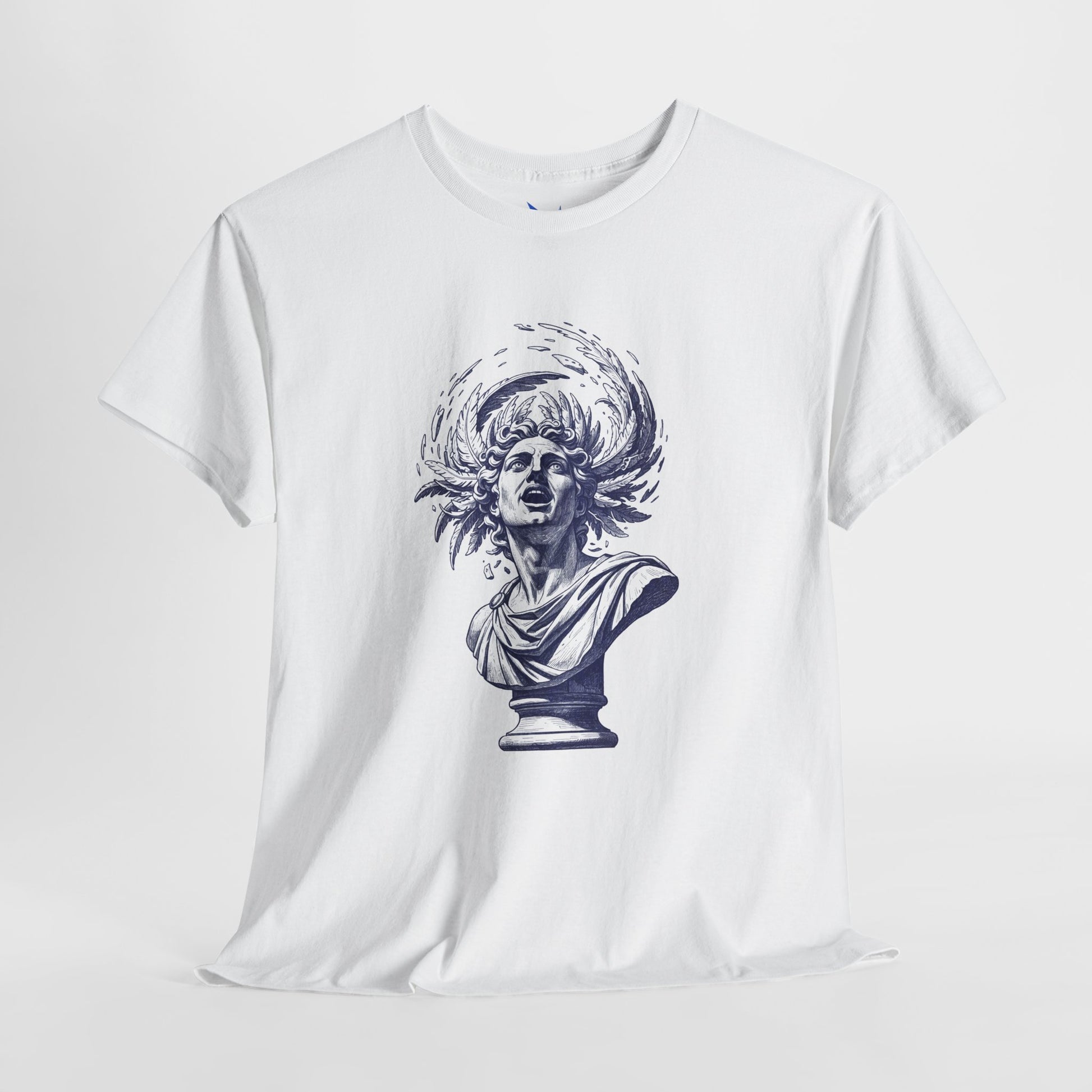 Classical Storm Bust Tee — Artistic Antique Statue Graphic T-Shirt Printify