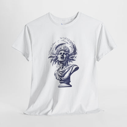 Classical Storm Bust Tee — Artistic Antique Statue Graphic T-Shirt Printify