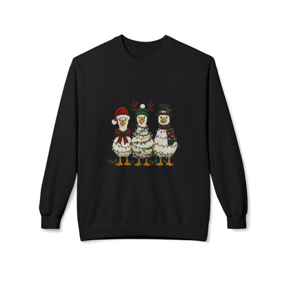 Christmas Duck Family Sweatshirt — Festive Holiday Trio Crewneck Printify