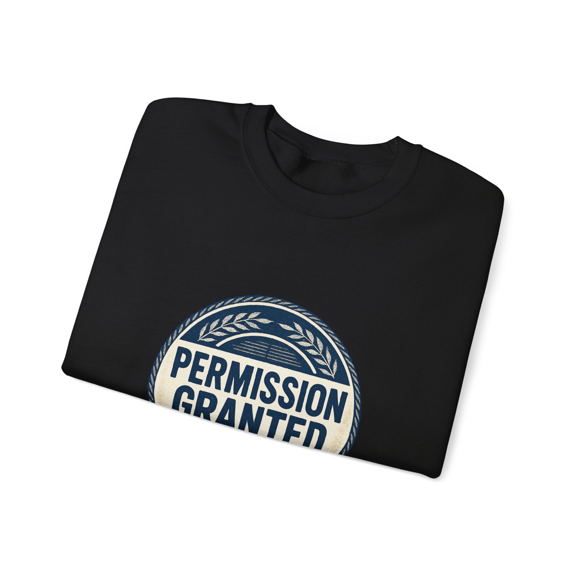 Permission Granted Sweatshirt – Inspirational Self-Care Crewneck Printify