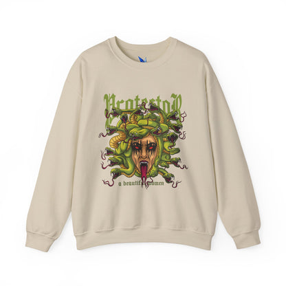Medusa Graphic Sweatshirt — 'Protestor' Horror Myth Printify