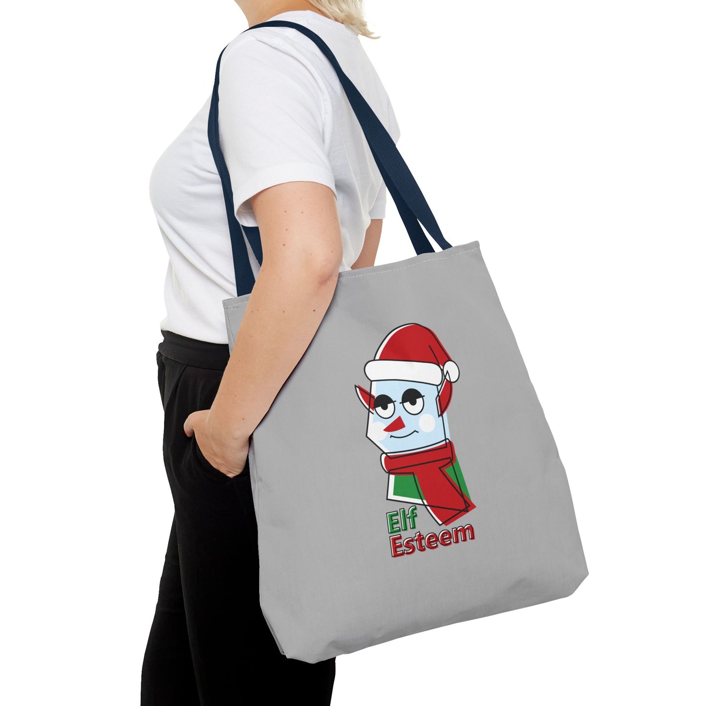 Elf Esteem Christmas Tote Bag – Cute Santa Elf Holiday Tote Printify