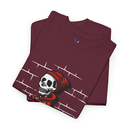 Skeleton Against the Wall T-Shirt Printify