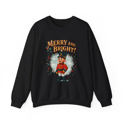 Merry and Bright Nutcracker Sweatshirt — Vintage Holiday Crewneck