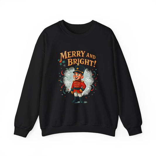 Merry and Bright Nutcracker Sweatshirt — Vintage Holiday Crewneck