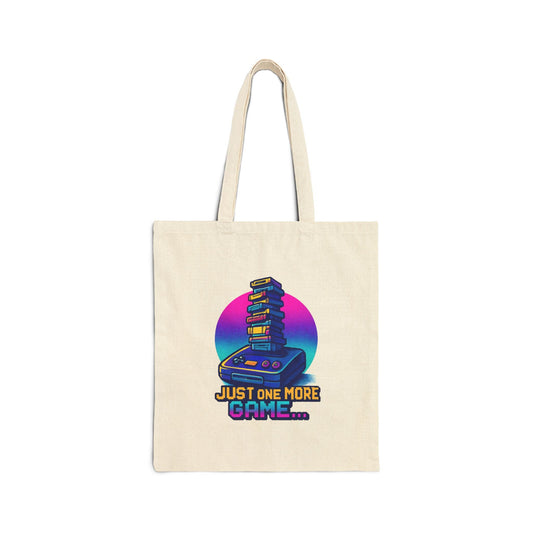 Retro Gamer Tote Bag — "Just One More Game" Canvas Tote Printify