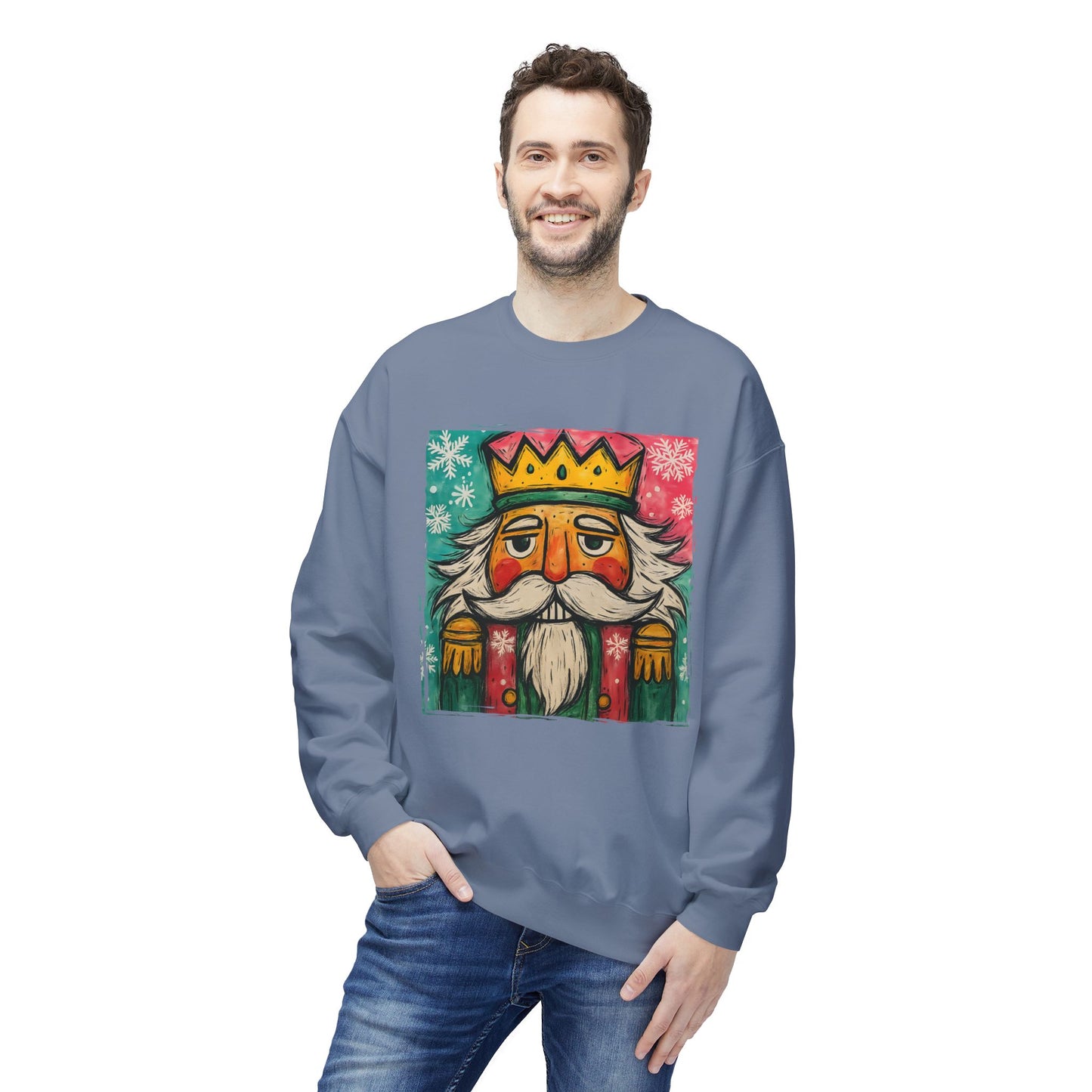 Nutcracker King Sweatshirt — Vintage Holiday Crewneck Printify