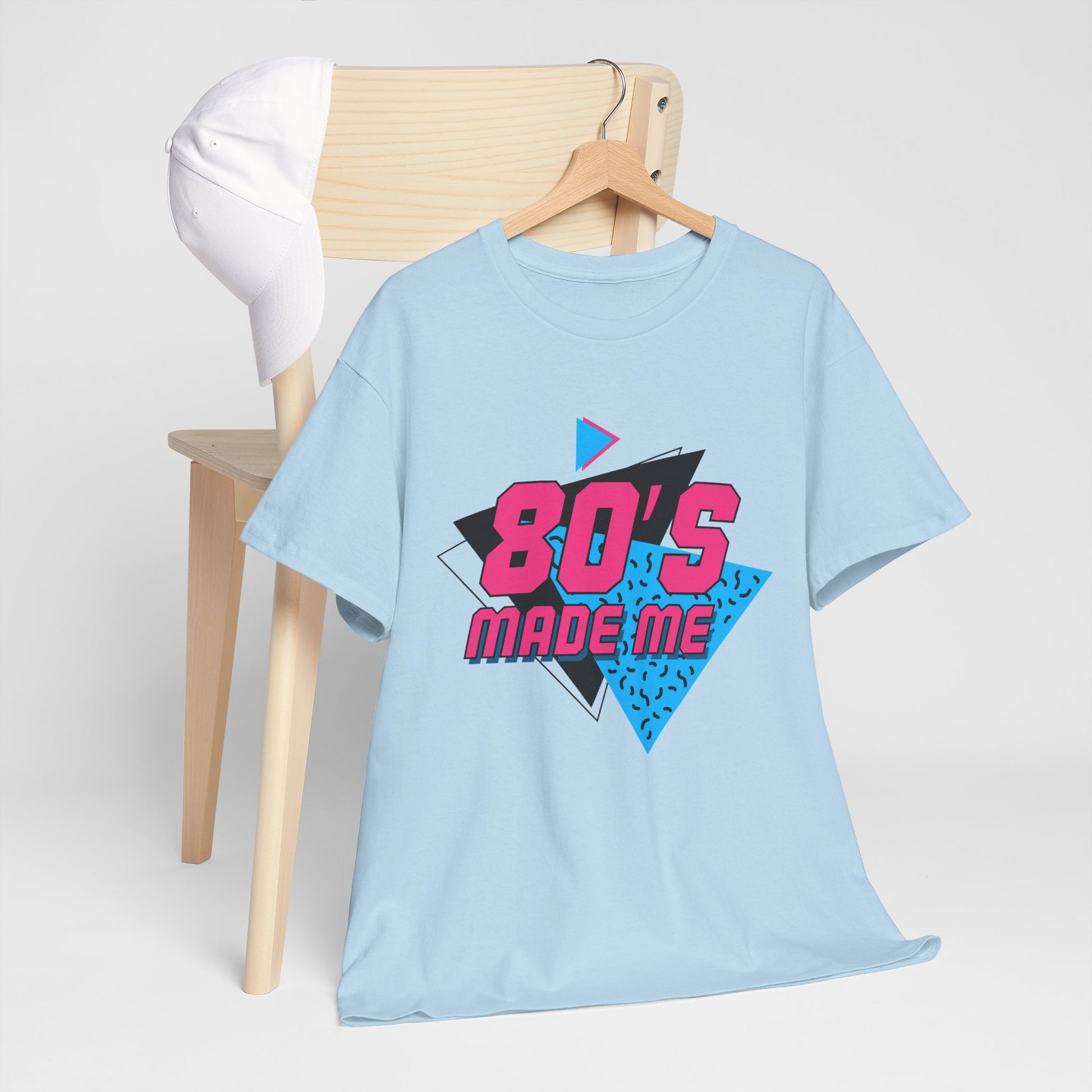 80's Made Me T-Shirt — Retro 1980s Neon Vintage Graphic Tee Printify