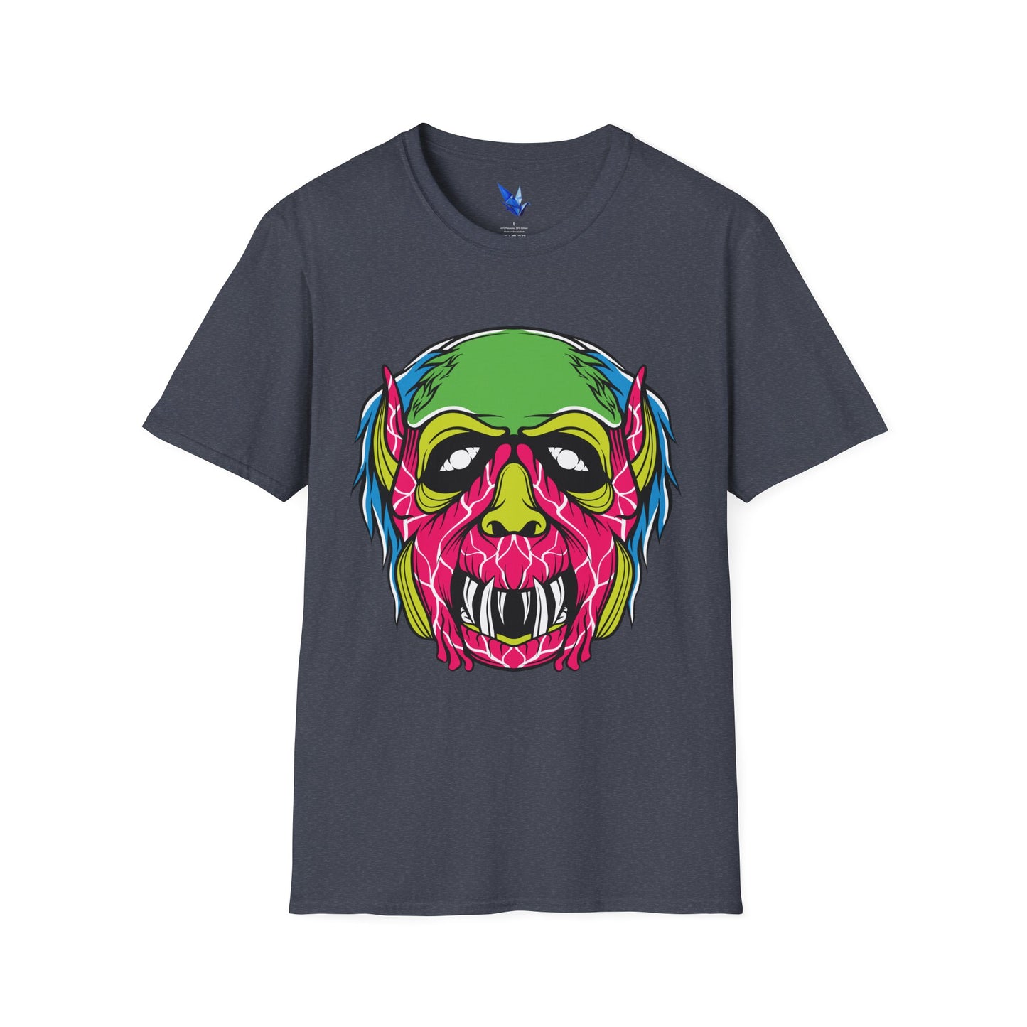 Horror Neon Zombie Skull T-Shirt Printify