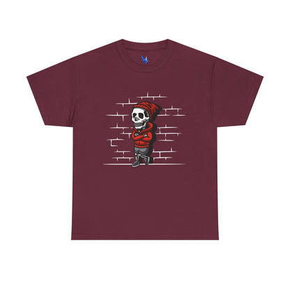 Skeleton Against the Wall T-Shirt Printify