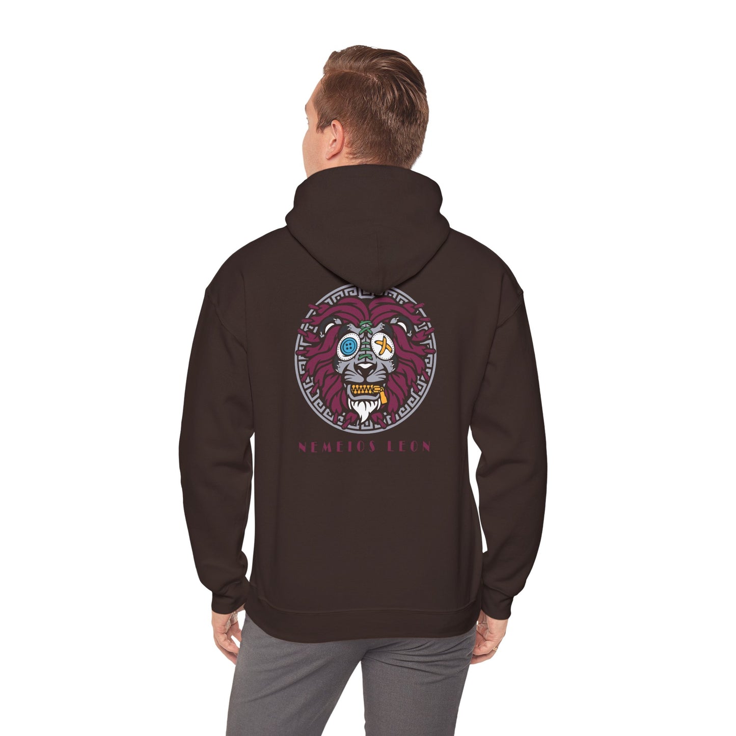 Lion Tech Skull Hoodie — Nemeios Leon Graphic Pullover Printify