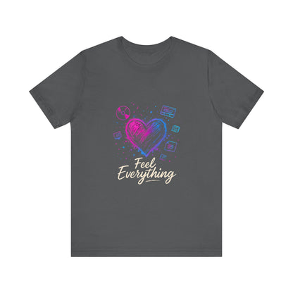 Heart Sketch Tee – Pastel Watercolor Heart "Everything" Graphic T-Shirt Printify