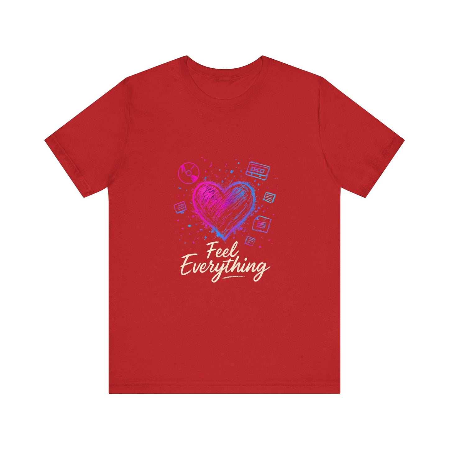 Heart Sketch Tee – Pastel Watercolor Heart "Everything" Graphic T-Shirt Printify