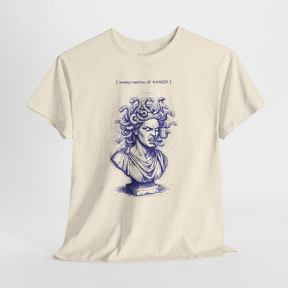 Medusa Bust Graphic Tee — 'I Really Wonder If Anyone' Artistic Mythology T-Shirt Printify