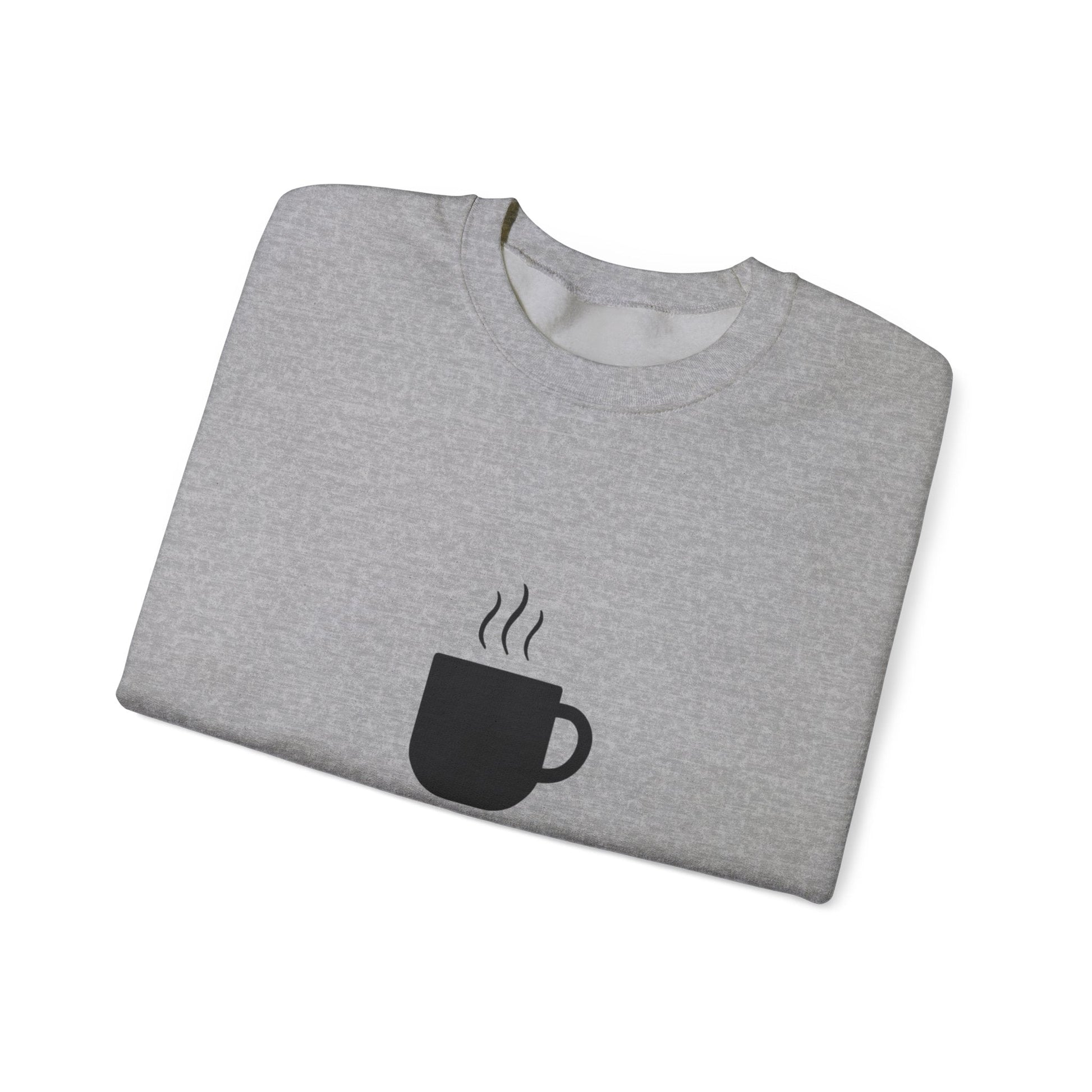 Coffee Crewneck Sweatshirt — "Just one more..." Mug Graphic Printify