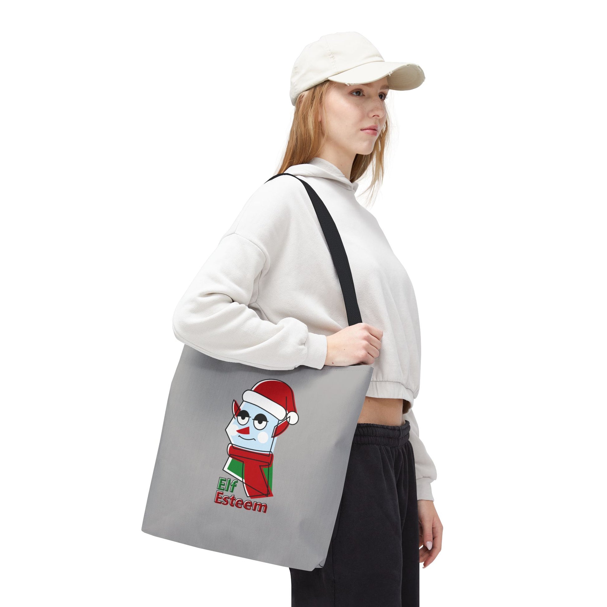 Elf Esteem Christmas Tote Bag – Cute Santa Elf Holiday Tote Printify