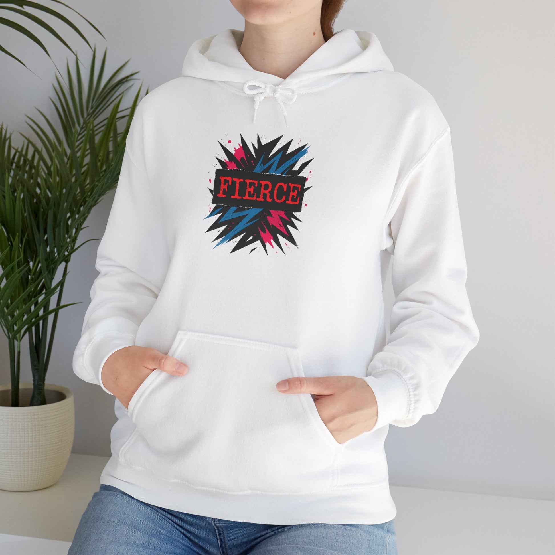 Fierce Graphic Hoodie — Bold Pop Art Lightning Design Printify