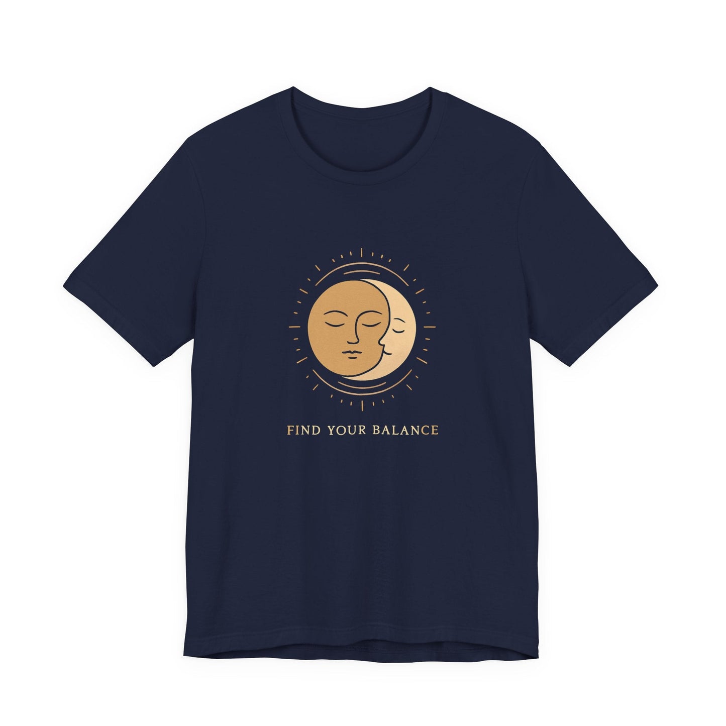 Sun & Moon Minimalist Tee — Celestial Face Graphic T-Shirt Printify